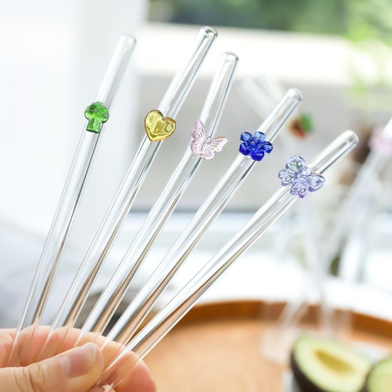  Ống Hút Thủy Tinh Charm 