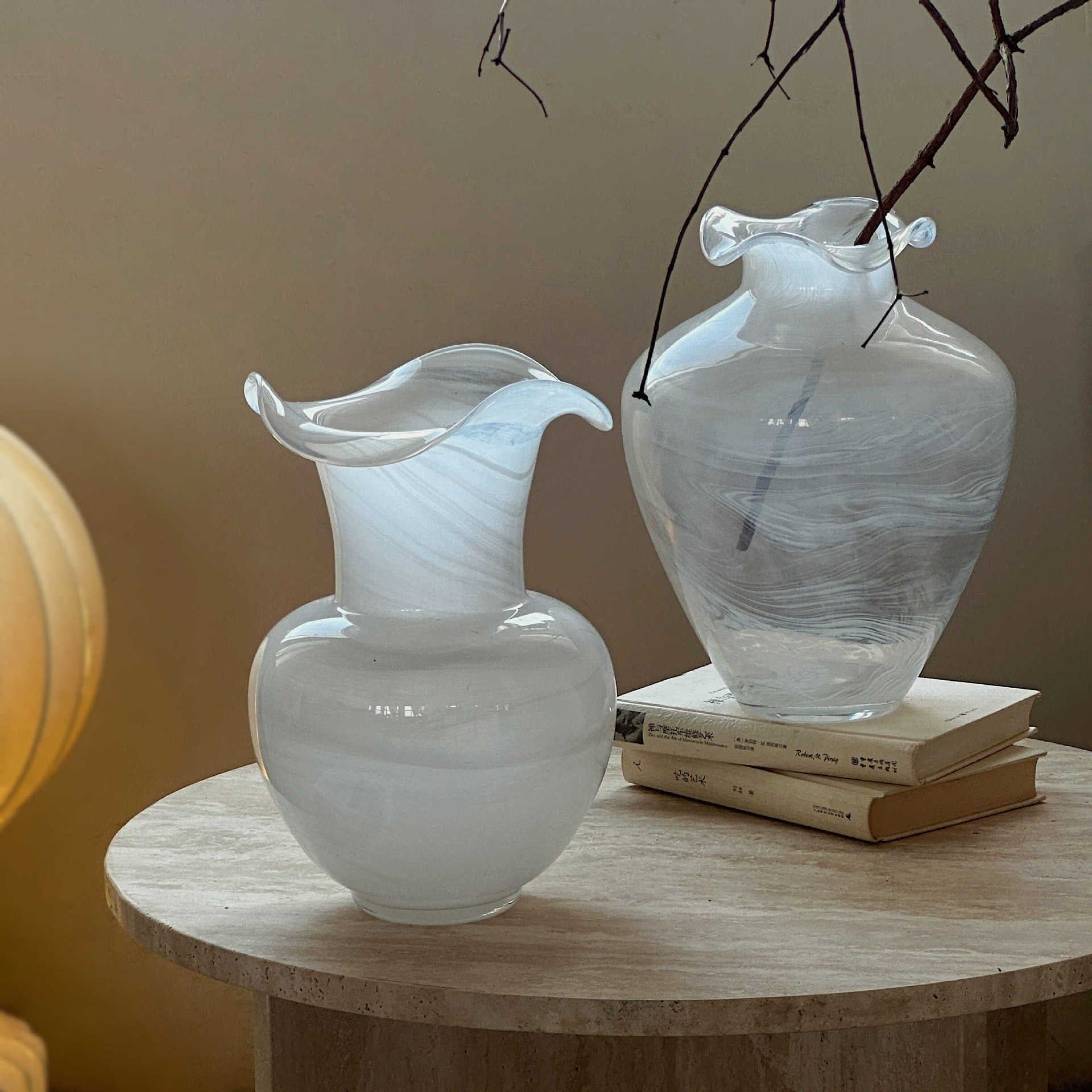  Bình Hoa Thủy Tinh Ánh Sương 