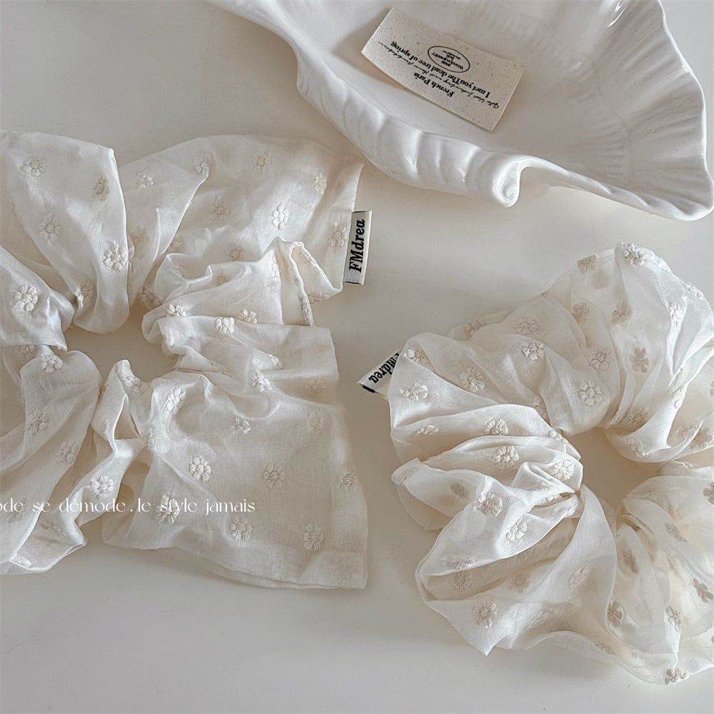  Scrunchies Thêu Hoa Nhỏ 