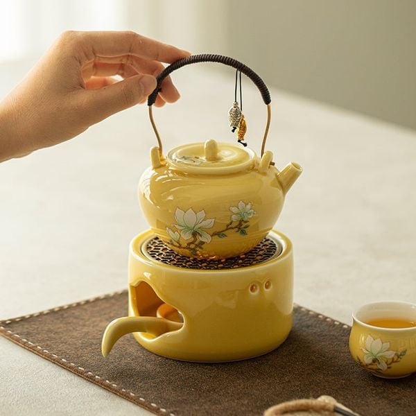  Bộ Ấm Trà Gốm & Bếp Vàng Chanh 