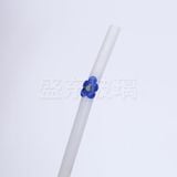  Ống Hút Thủy Tinh Cong Charm Hoa Màu Sắc 