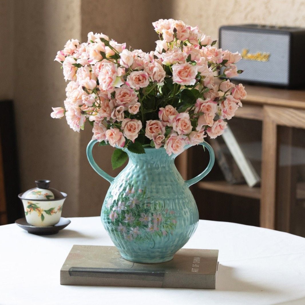  Bình Hoa Hai Tai Gốm Vẽ Tay 