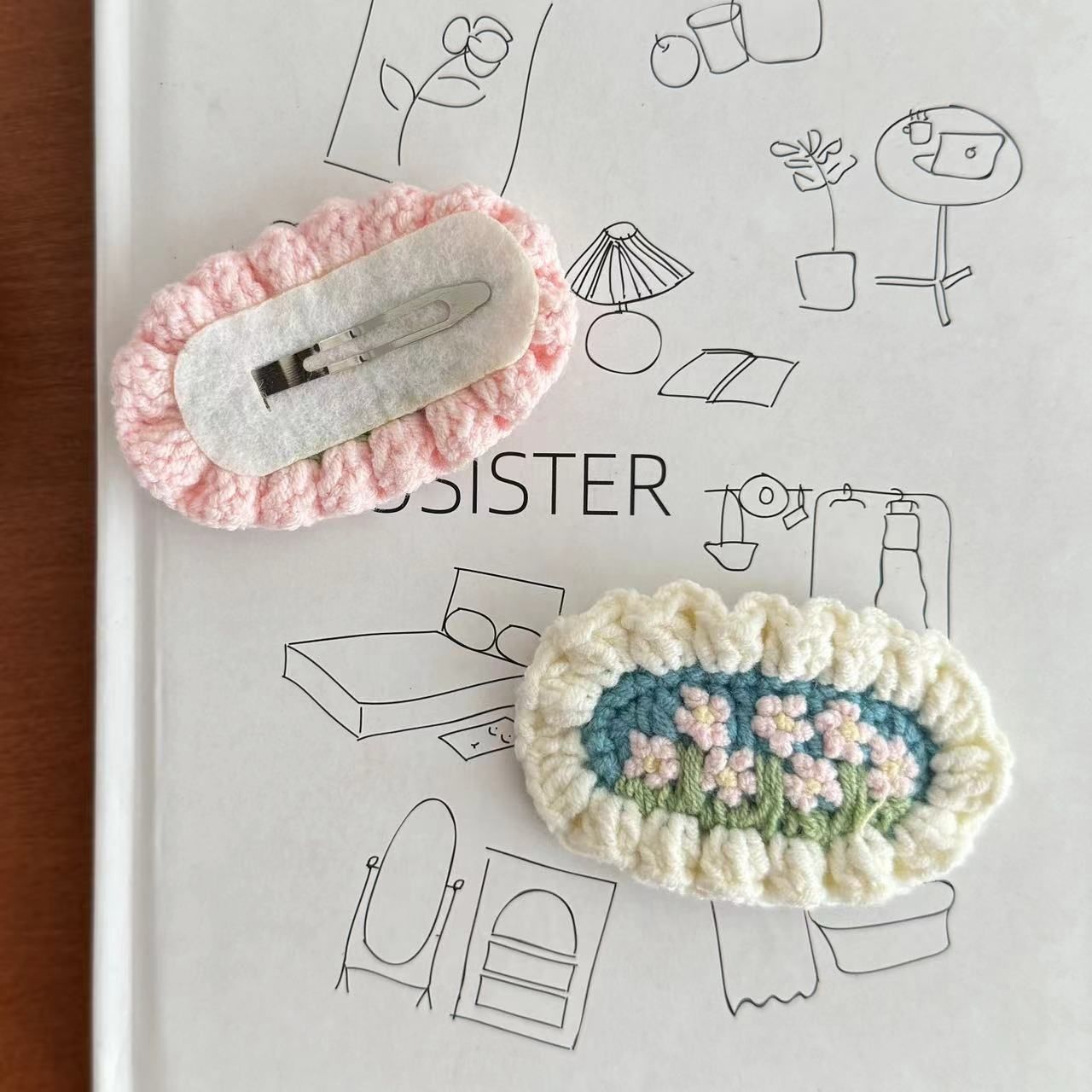  Kẹp Tóc Len Vườn Hoa 