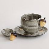  Set Cốc Sứ Hình Hạt Sồi Retro 