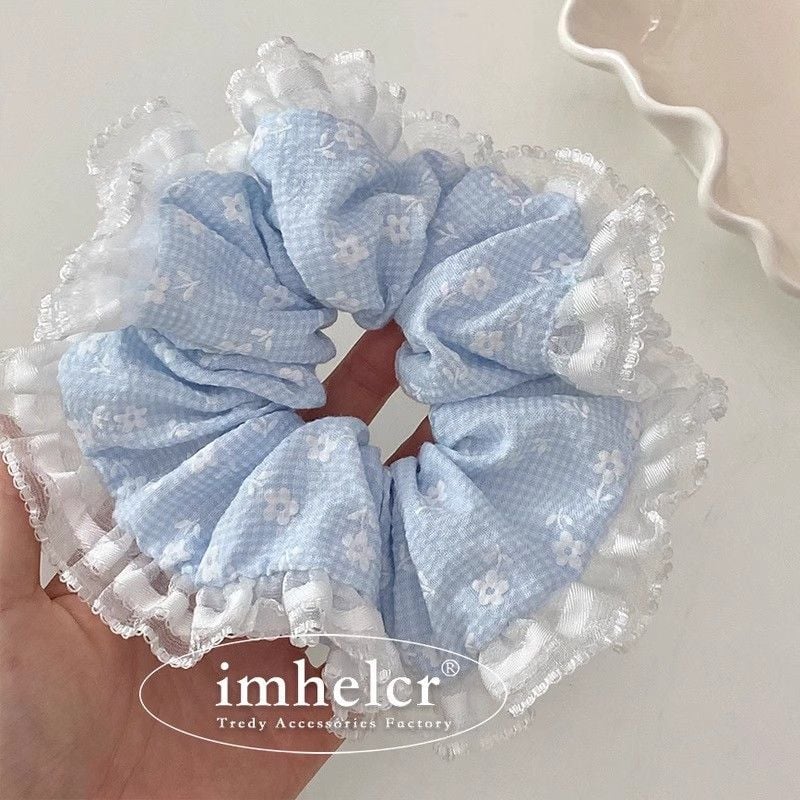  Scrunchie Xanh Ren Hoa Nhí 