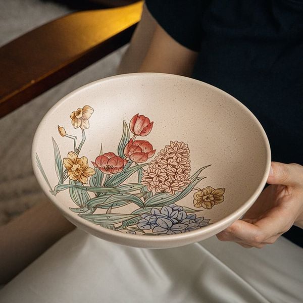  Đĩa Sứ Tráng Men Vườn Hoa 