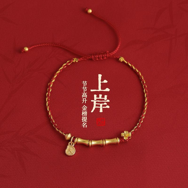  Vòng Tay Dây Đan Tre Vàng 