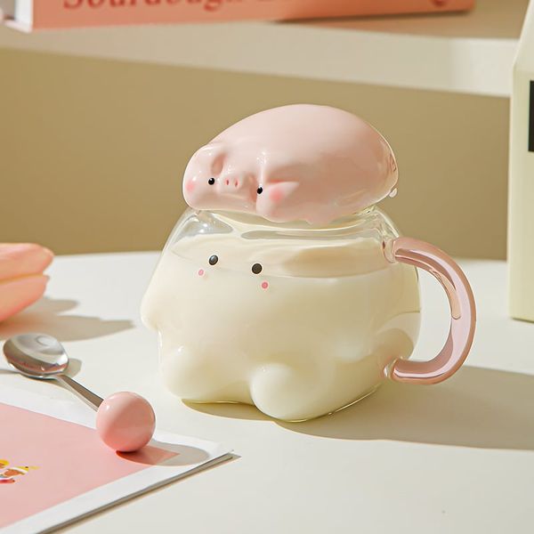  Cốc Thủy Tinh Bé Lợn Đáng Yêu 