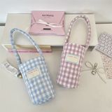  Túi Đựng Cốc - Túi Đựng Bình Nước Caro Pastel 
