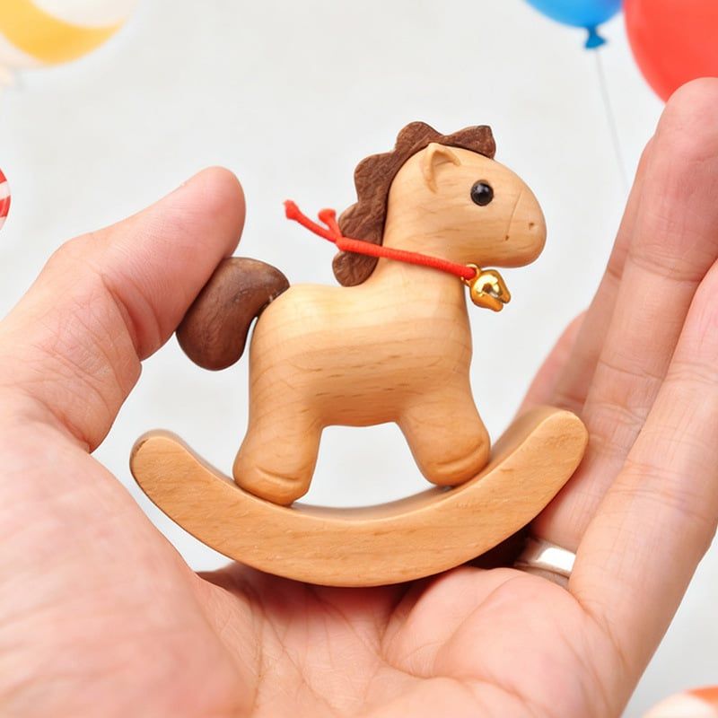  Ngựa Gỗ Bập Bênh Đeo Lục Lạc 