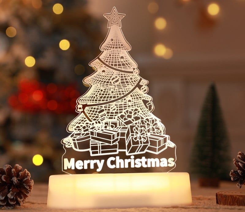  Đèn Ngủ 3D Merry Christmas 