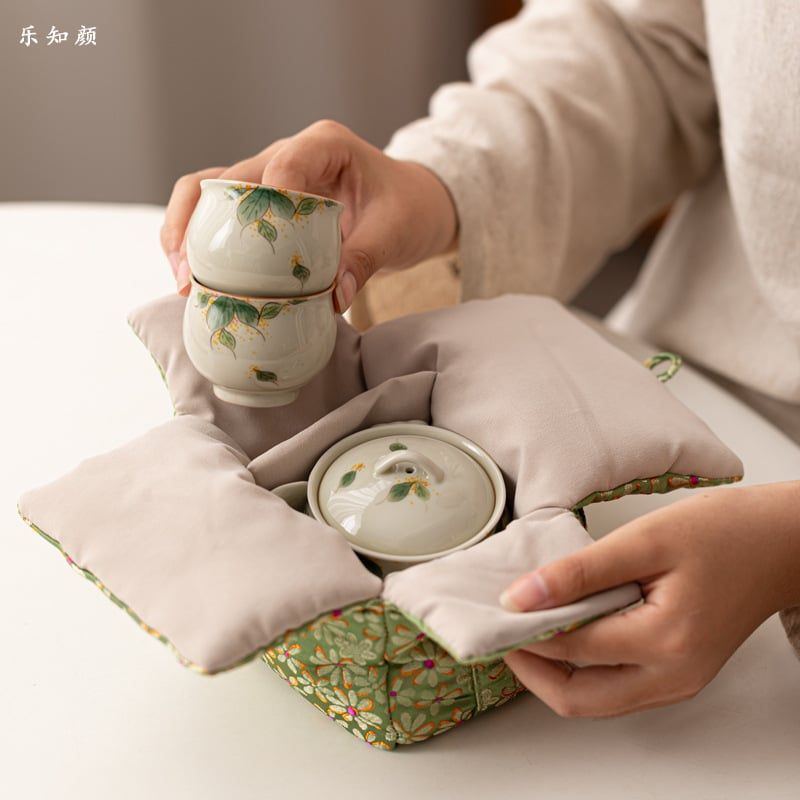  Bộ Ấm Trà Osmanthus Vẽ Tay 