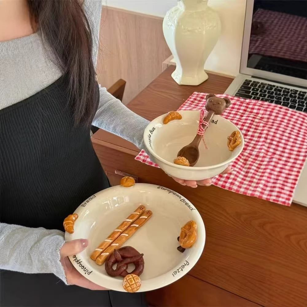  Bát, Đĩa Gốm Bread 