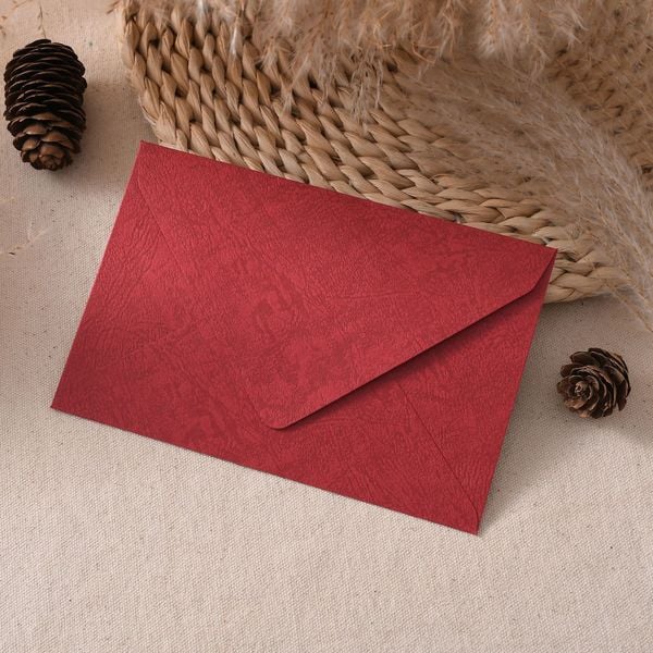  Bì Thư Đỏ Họa Tiết Chìm 