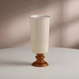  Bình Hoa Gốm Đế Gỗ Retro 