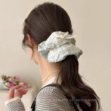  Scrunchie Caro Xanh Phối Ren 