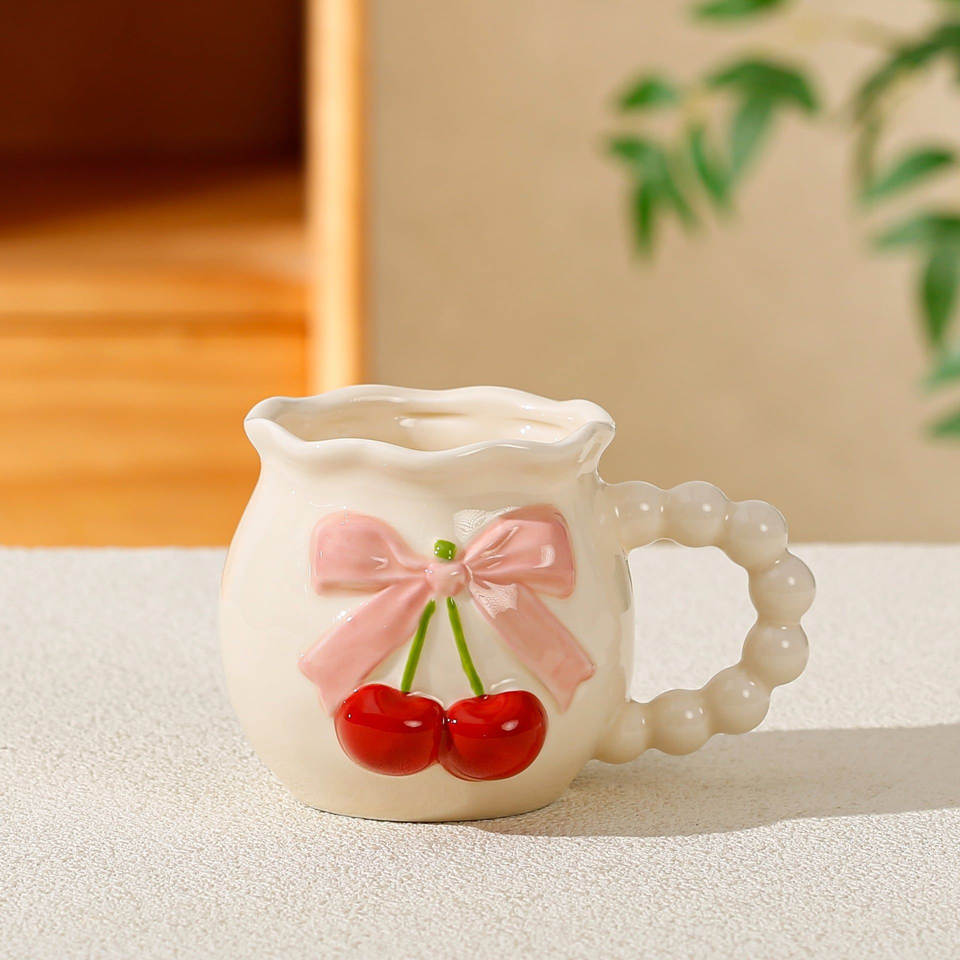  Cốc Sứ Cherry Nơ Hồng 