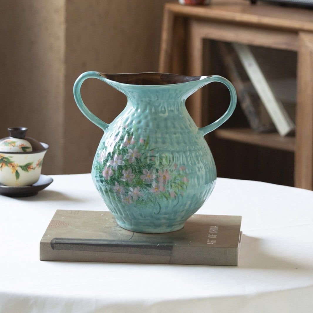  Bình Hoa Hai Tai Gốm Vẽ Tay 