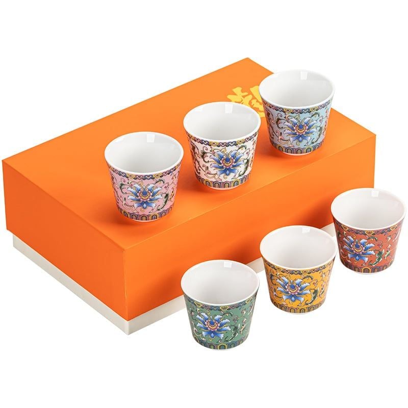  Bộ Chén Trà Gốm Sứ Sắc Màu 