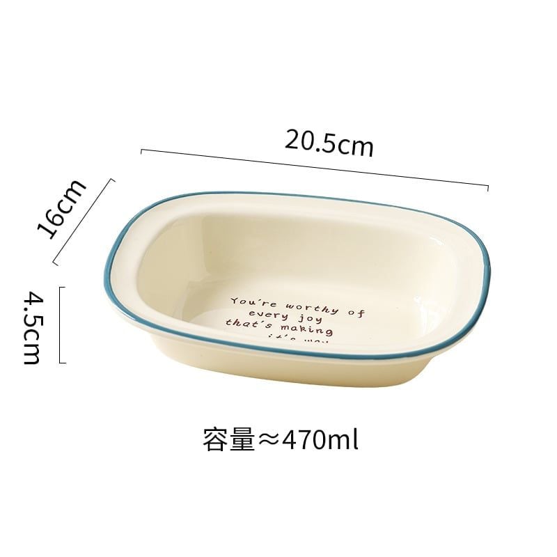  Đĩa Sứ Viền Màu Minimal 