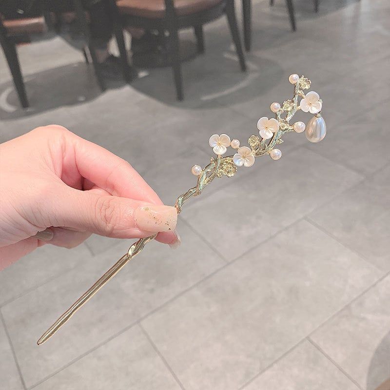  Trâm Cài Tóc Hoa Mận Ngọc Mai 
