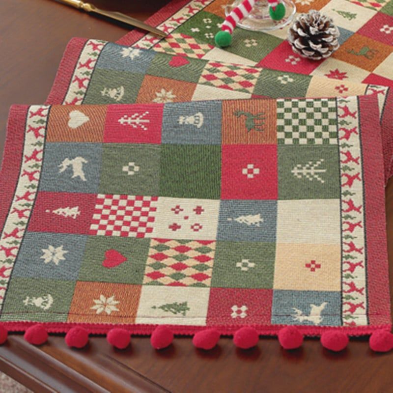  Khăn Trải Bàn Noel Vintage Patchwork 