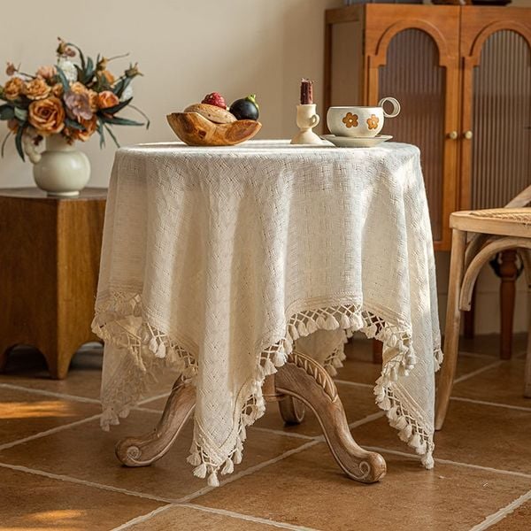  Khăn Trải Bàn Tua Rua Kiểu Pháp 