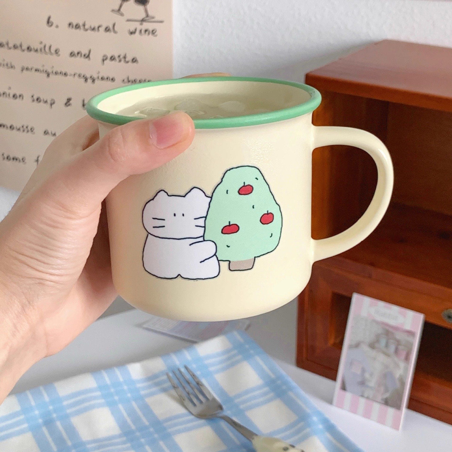  Cốc Gốm Mèo Ôm Cây 