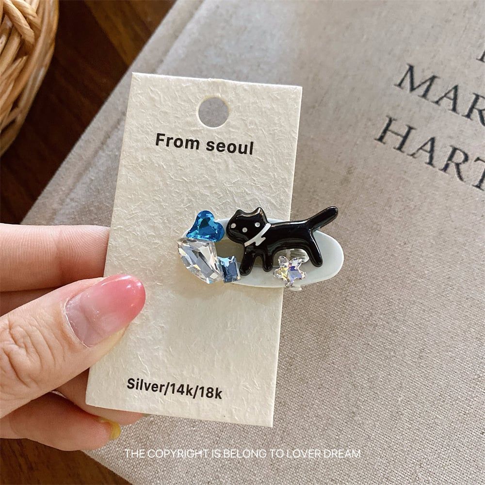  Kẹp Tóc Mèo Đính Đá 