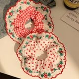  Scrunchie Viền Hoa Đỏ 