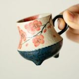  Cốc Trà Hoa Mận Vẽ Tay 