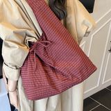  Túi Vải Kẻ Caro Buộc Nơ 