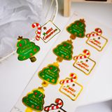  Sticker Merry Christmas Cây Thông, Kẹo Gậy (1 Tờ - 8 Miếng) 