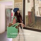  Túi Tote Lông Mềm Xanh Mint 