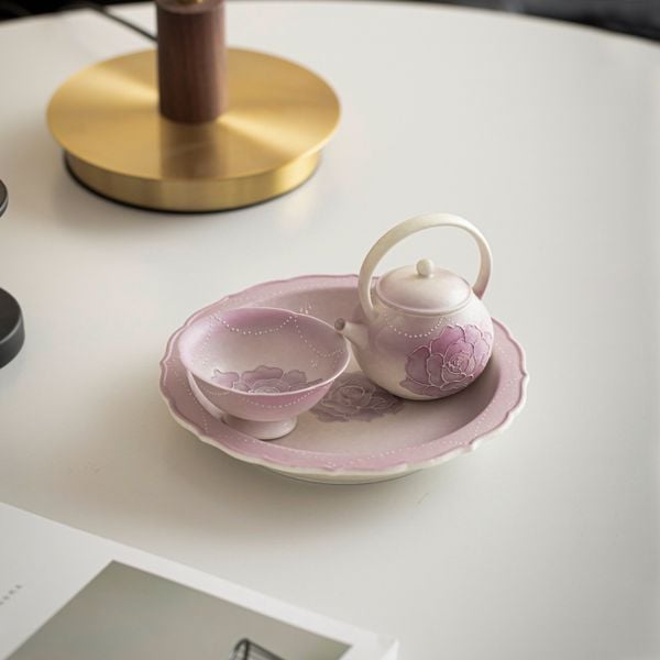  Ấm Trà Hoa Hồng Vẽ Tay 