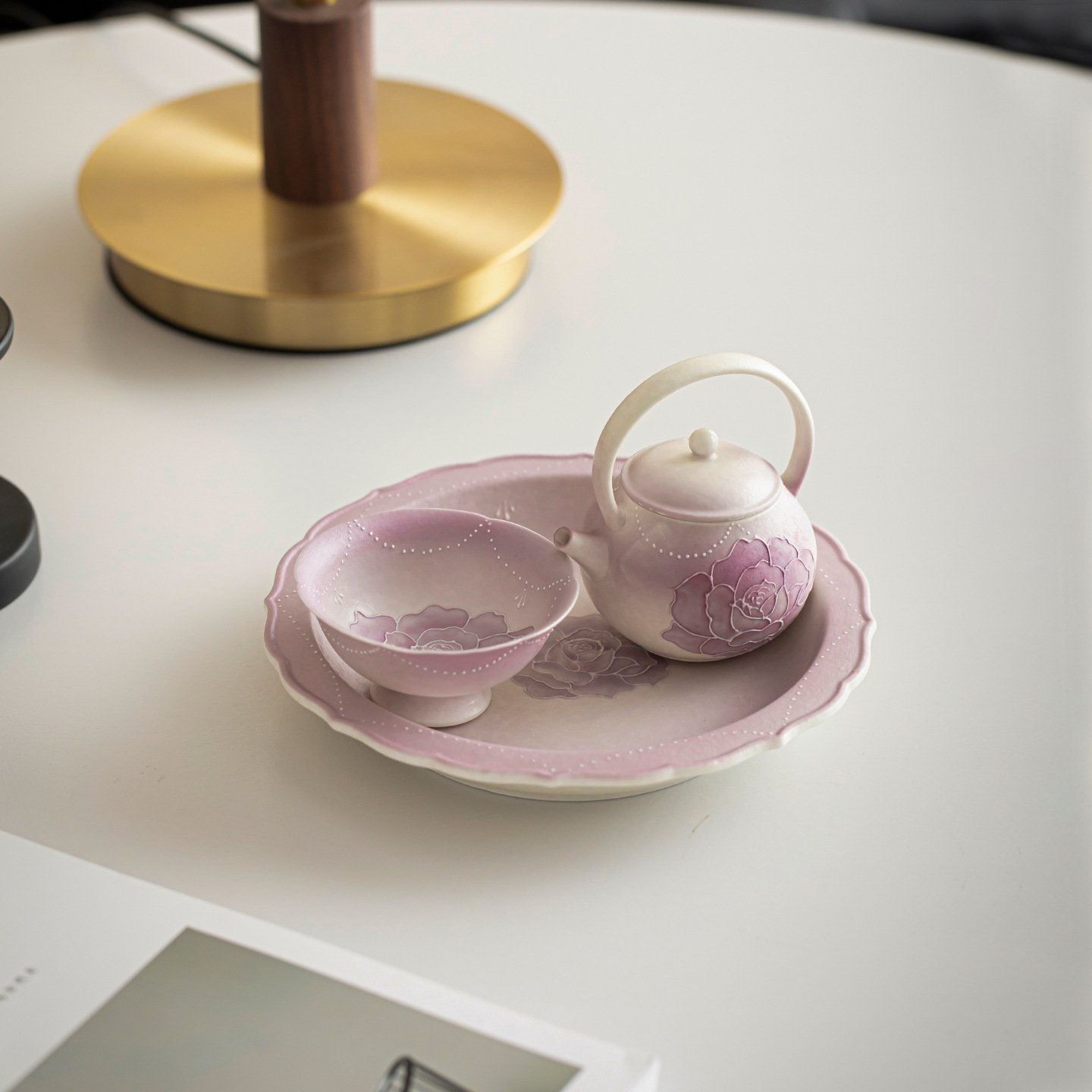  Ấm Trà Hoa Hồng Vẽ Tay 