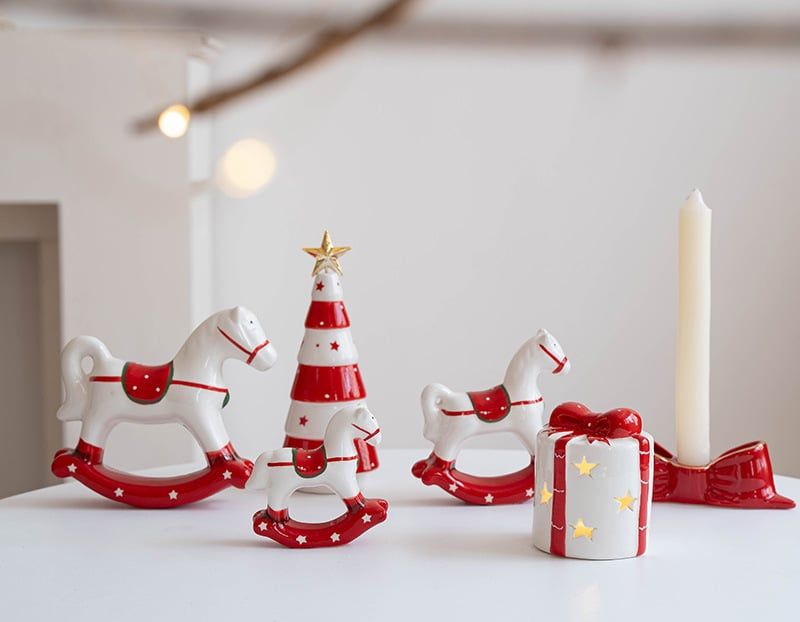  Ngựa Gốm Bập Bênh Giáng Sinh 