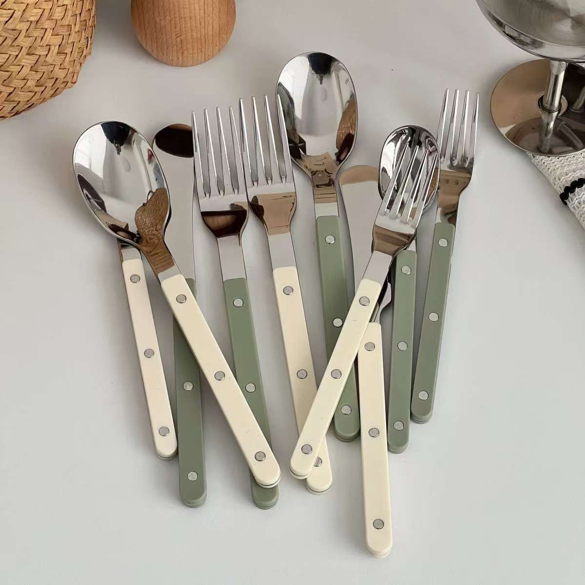  Thìa Dao Dĩa Olive Cream 