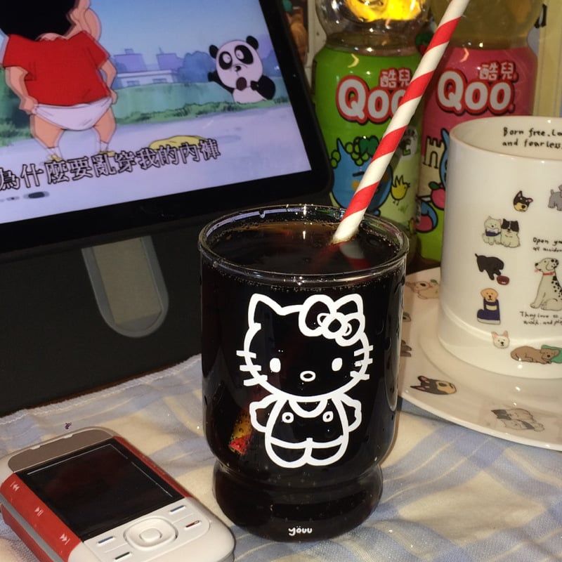  Cốc Thủy Tinh Hello Kitty Trắng 