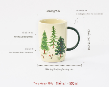  Cốc Gốm 3 Cây Thông 