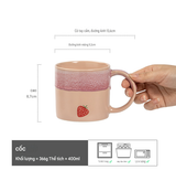  Cốc Gốm Mochi Dâu Tây 