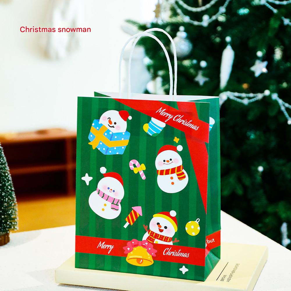  Túi Giấy Giáng Sinh Xanh Lá Người Tuyết 
