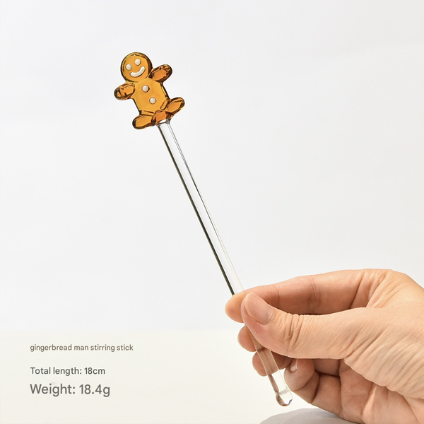  Que Khuấy Thủy Tinh Bánh Gừng 3D 