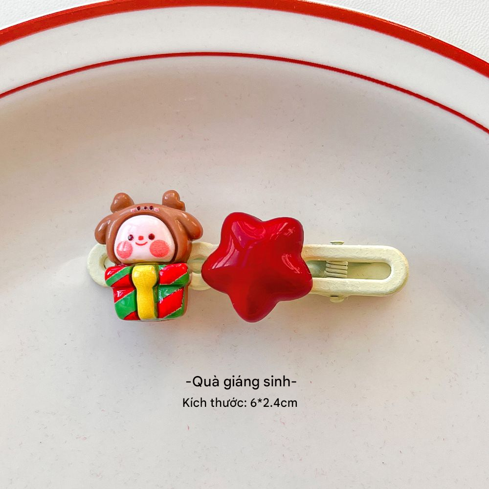  Kẹp Tóc Giáng Sinh Charm Đôi 