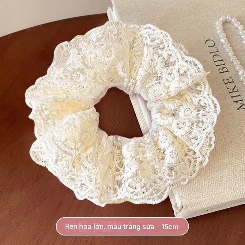  Scrunchie Ren Trắng 4 Lớp (15cm) 