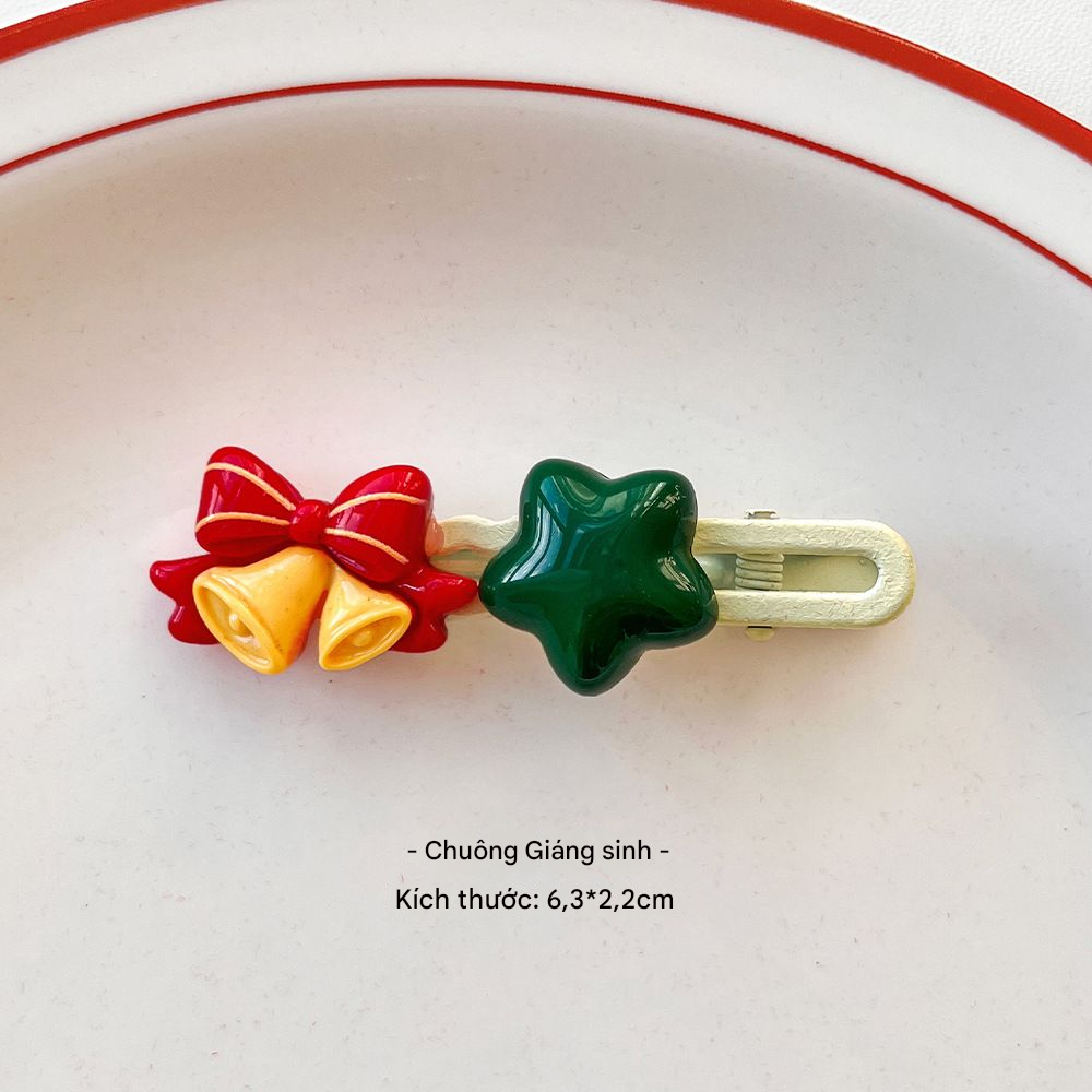  Kẹp Tóc Giáng Sinh Charm Đôi 