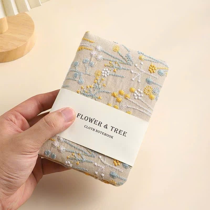  Sổ Tay Bìa Vải Thêu Hoa 