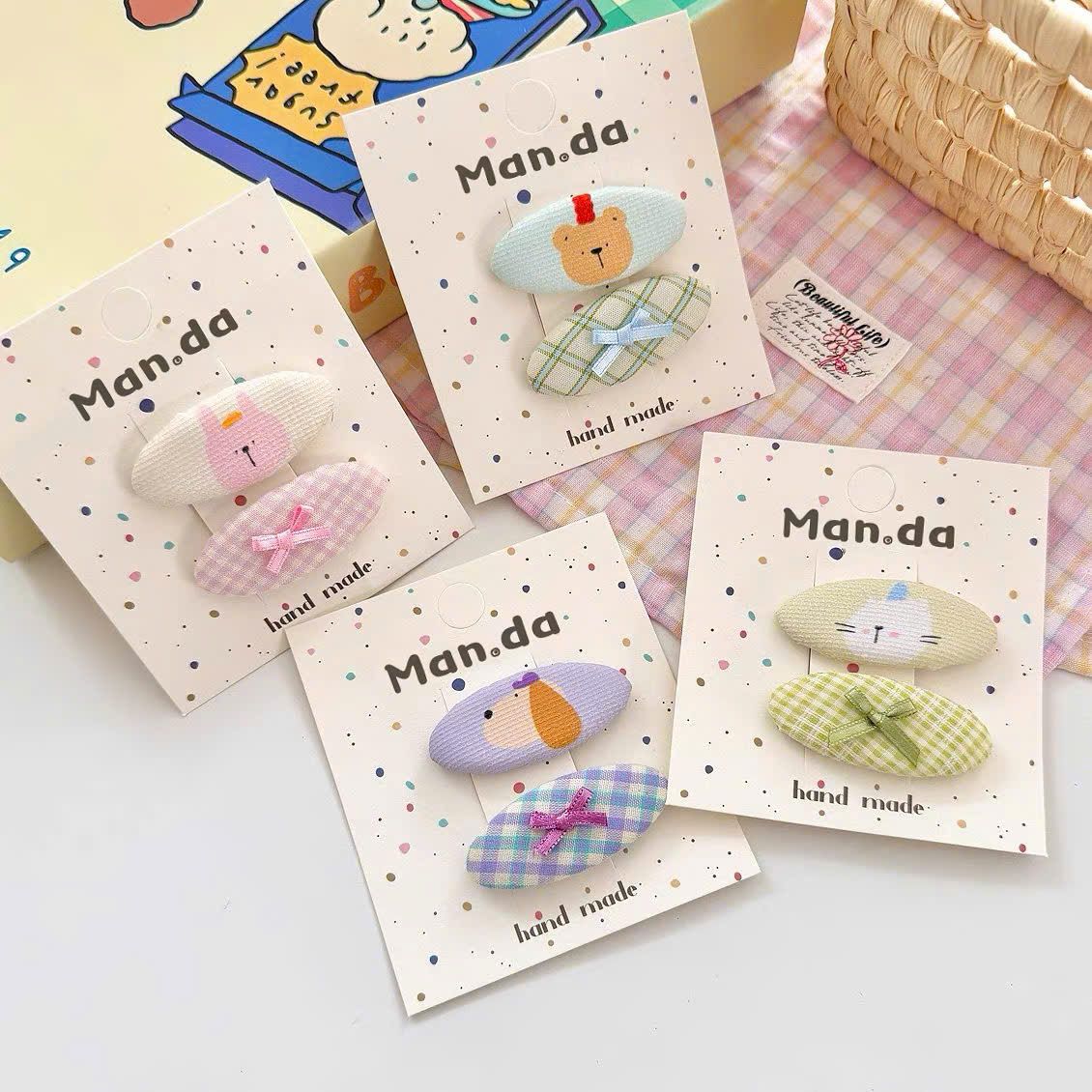  Set Kẹp Tóc Vải Bông 