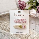  Set Kẹp Tóc Vải Thêu Hoa - Tam Giác 