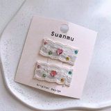  Set Kẹp Tóc Ren Đính Đá 